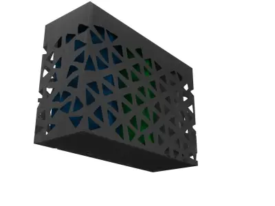 Modern metal colorful supermarket recycling bin Low-poly 3D model