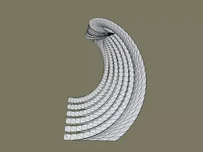 Twisted Layered Tower Bronze 3D model