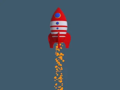 Animated Rocket Launch 3D model