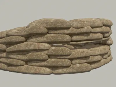 Sandbags Wall Kit  Low-poly 3D model