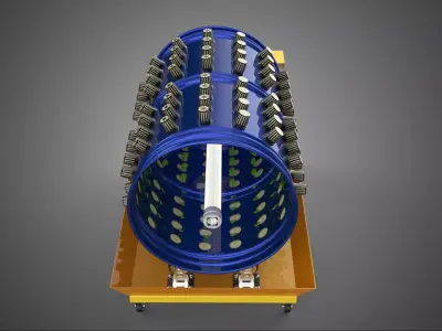 ROTARY HYDROPONICS RADIAL SPIN GARDENING PLANT FARM SYSTEM WHEEL 3D model