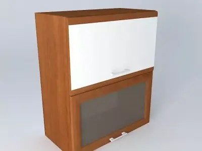 Cabinets wooden cabinet with glass door Free 3D model