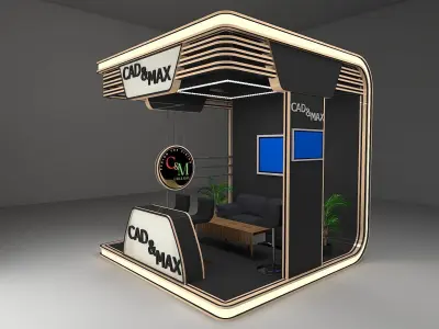 Metallic Exhibition Stall 3D Model 3D model