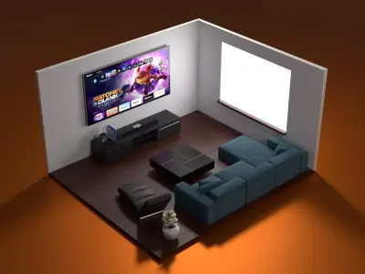 Low Poly Room Low-poly 3D model