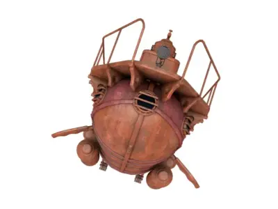 Old Rusty Submarine 3D model