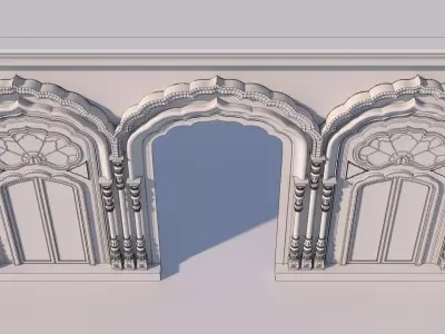 Heeramandi Arch Wall Panel 3D model