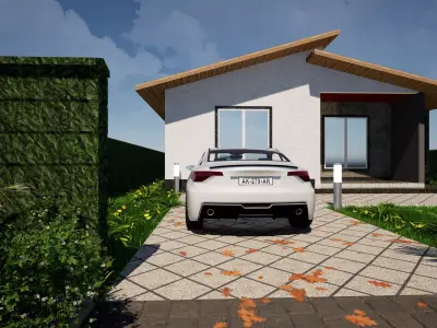 Small House Interior And Exterior Low-poly 3D model