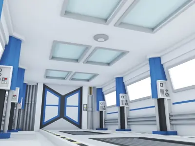 Sci-Fi Corridor- 02- High detail 3d models 3D model