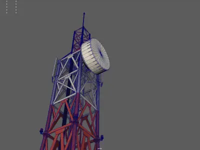 Radio Tower Low-poly 3D model