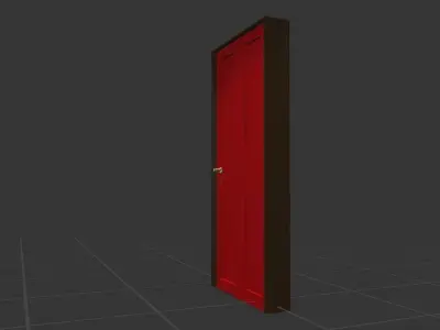 Low poly red door Low-poly 3D model