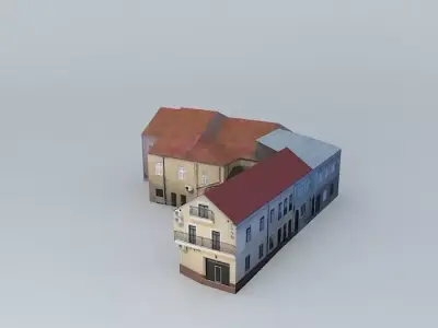 Market in Pilsen with Kosciuszko Street Free 3D model