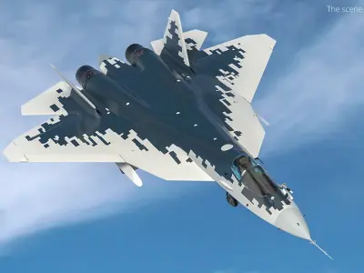  Advanced Tactical Fighter Jet Grey White Camo 