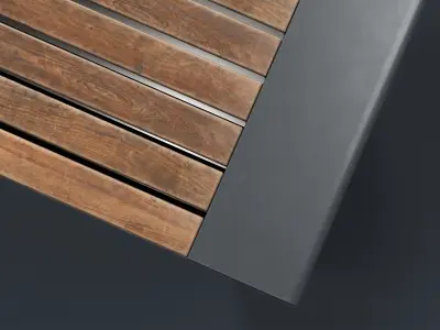 Modern Outdoor Bench 6 PBR Game Ready Low-poly 3D model
