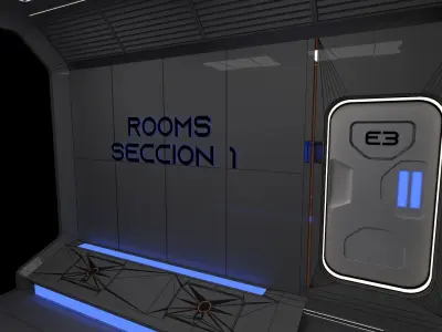 Modular SCI-FI Interior Serie B Bed-Room 3D model