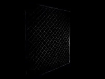 Fence background with in foreground Low-poly 3D model