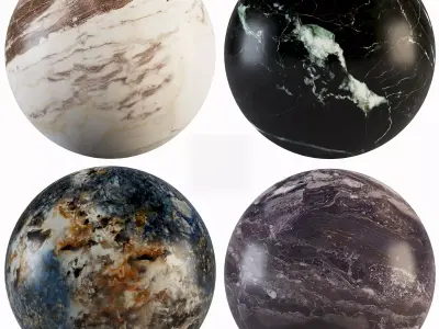 Marble 66 - Calacatta Ivory-Norwegian Blue-Orobico-Black Texture