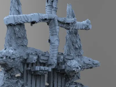 Cyberpunk asteroid grand towers 3 3D model