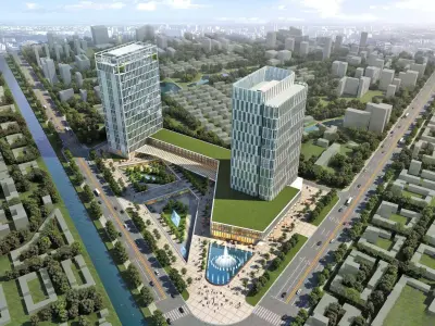 Contemporary Office Twin Towers 3D model