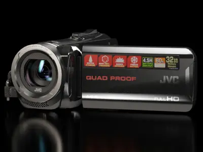 JVC Everio GZ-R70B camcorder Low-poly 3D model