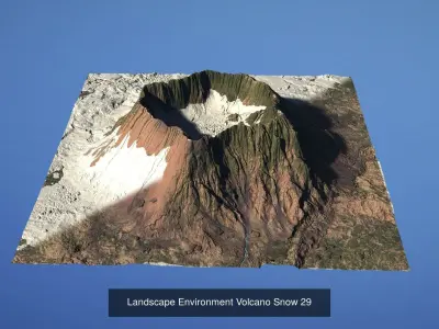 5 Landscape Environment Volcano Snow Volume 06 3D Model Pack