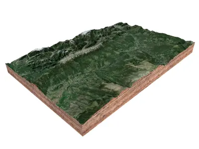 The Pyrenees Mountain Range Europe 3D model