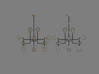 RH Bistro Globe Clear Glass 16-Light  3D model