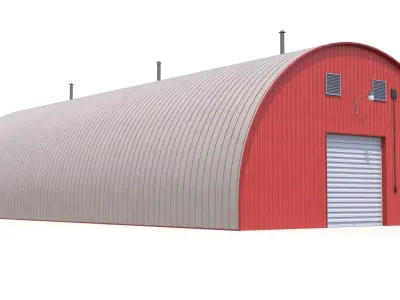 Red Farm Hangar 20 PBR Low-poly 3D model