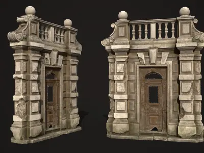 Old Portal Abandoned Door Low-poly 3D model