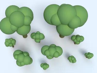 Cartoon Low Poly Trees Low-poly 3D model