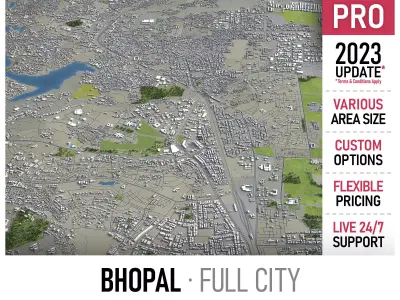 Bhopal - 3D City Model Low-poly 3D model