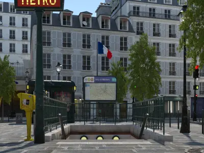 Paris Trendy Street and Place Bundle Entreprise license 3D model