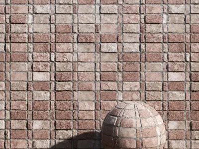 Brick-02-PBR-Seamless brick wall with ball Texture