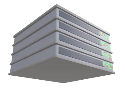 Cartoon Servers v2 003 Low-poly 3D model