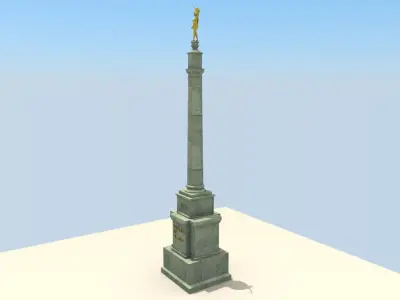 BAROQUE Monumental Column Low-poly 3D model