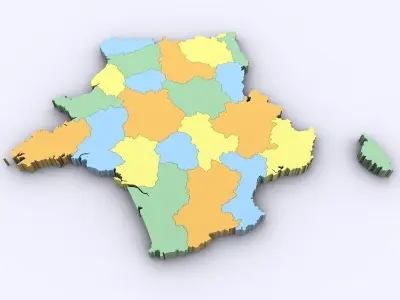 Map of France 3D model