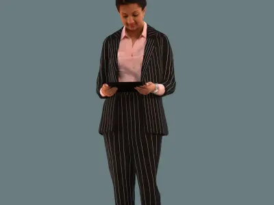 Set of 3D women standing in various poses 3D model