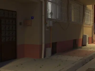 Neighborhood 3d Model street with buildings 3D model