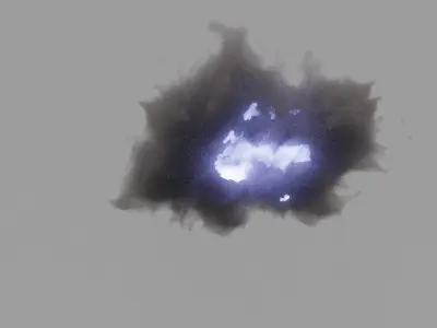 Cloud set with lightning Texture