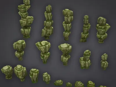 Rock Formation Pack 2 Low-poly 3D model