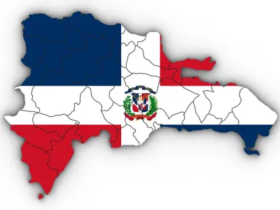3d Political Map of the Dominican Republic 3D model
