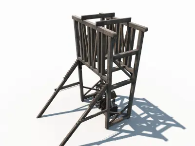 Old Mine Construction Low-poly 3D model