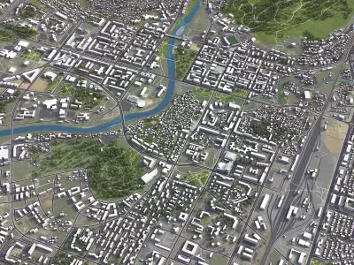 Podgorica - 3D City Model Low-poly 3D model