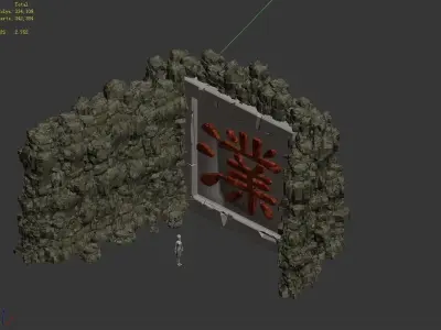 Mountain - Stone Wall 332 3D model