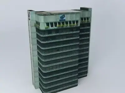 Clairvoyant office building with logo 3D model