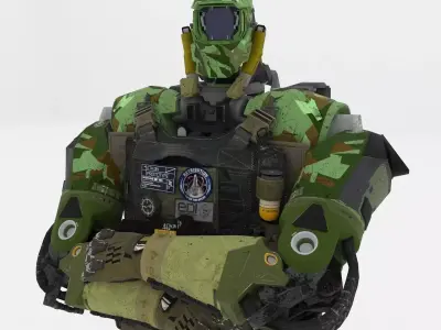 Robot Character Low-poly 3D model