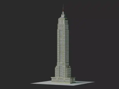 Empire state building realistic look Low-poly 3D model