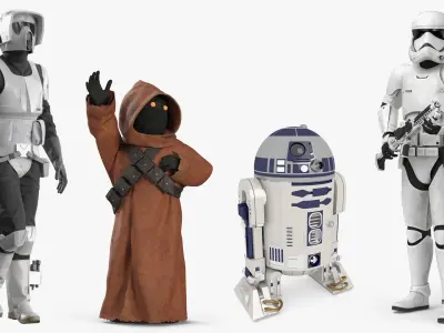  Star Wars Characters Rigged Collection 2 for Cinema 4D 