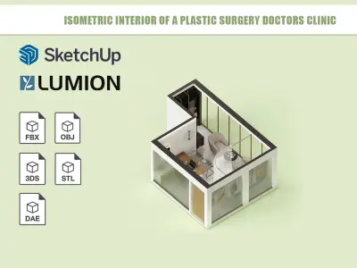 Isometric Interior of a Plastic surgery doctors clinic