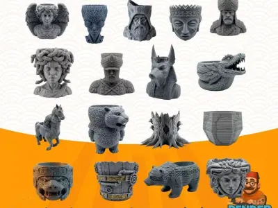 Limited Edition 3D Planter Collection 3D Model Pack