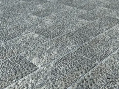 Stone paving Low-poly 3D model